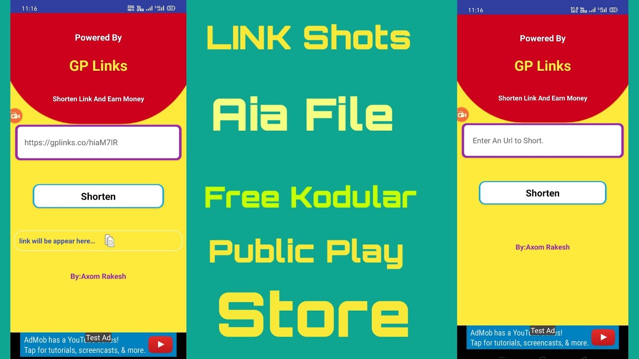 Link Shorten Aia fIle Free Kodular Axom Rakesh - YouTube