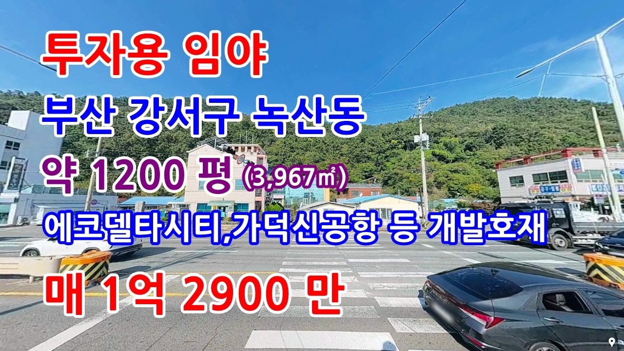 부산임야매매 강서구 녹산동 투자용 임야매매(에코델타시티,가덕신공항등 호재)