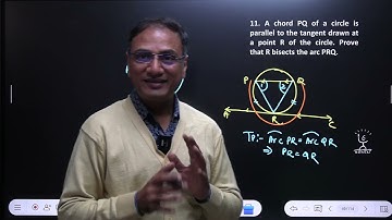 A chord PQ of a circle is parallel to the tangent drawn at a point R of the circle. Prove that R bis