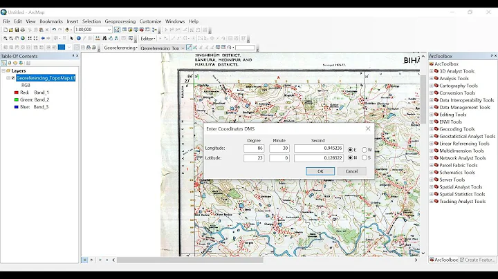 Georeferencing in Arc Gis 10.5.