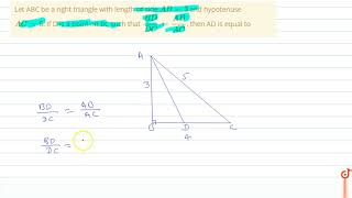 Let ABC be a right triangle with length of side `AB=3` and hypotenuse `AC=5`. If D is a point o...