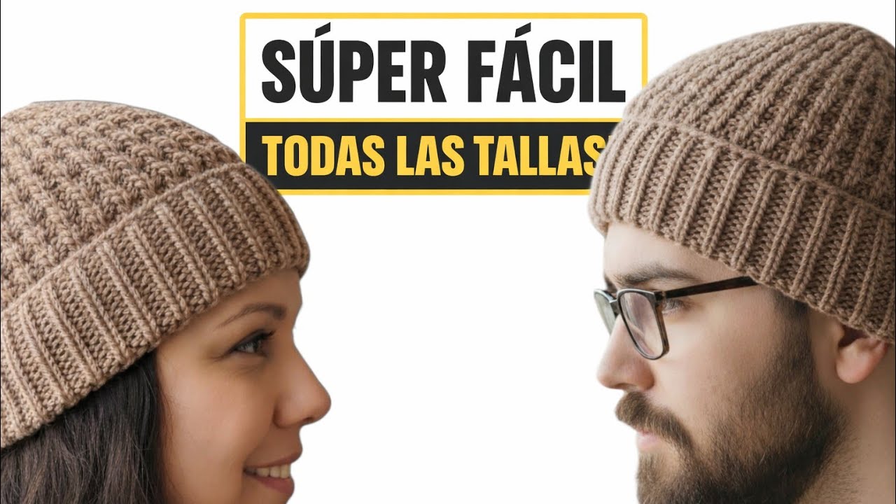 Crochet Gorro 😍 Súper Fácil | TODAS las Tallas Paso a Paso 🧶