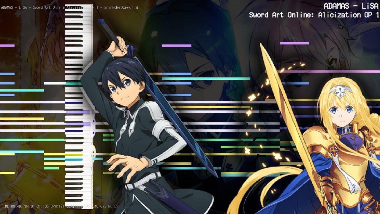 Midi Dl Sword Art Online Alicization Op 1 Adamas Lisa Sc Midi Cover Remaster Youtube