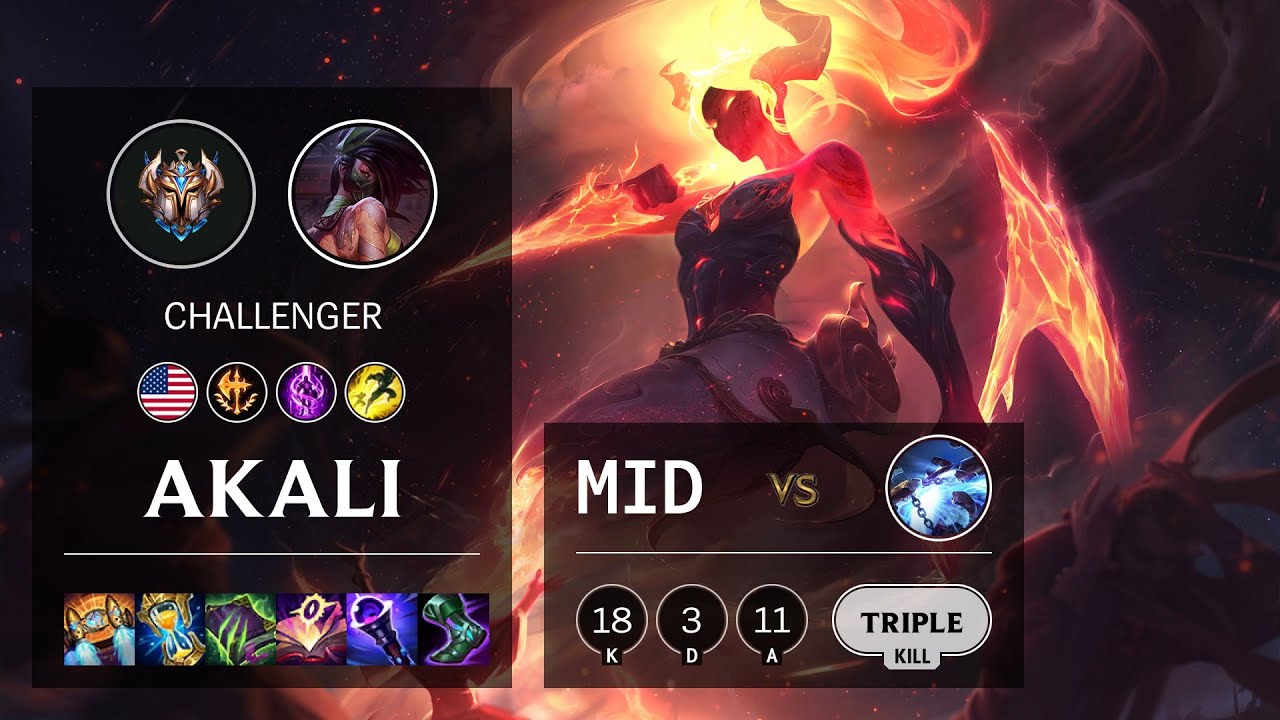 Akali Mid vs Xerath - NA Challenger Patch 11.21