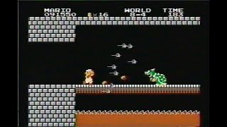 Super Mario Bros. - World 8-4, Final Boss Battle vs. King Koopa & finale