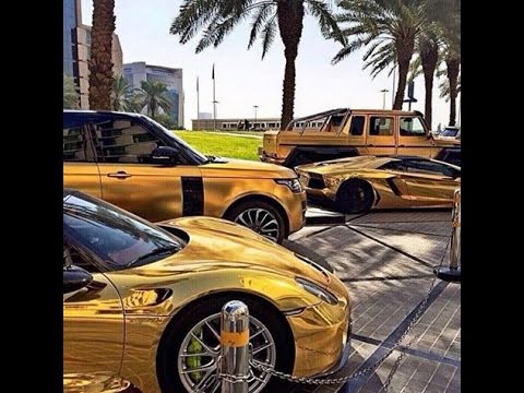 gold-lamborghini-aventador,-g63-amg-6x6,-porsche-918-and-range-rover-in-dubai!