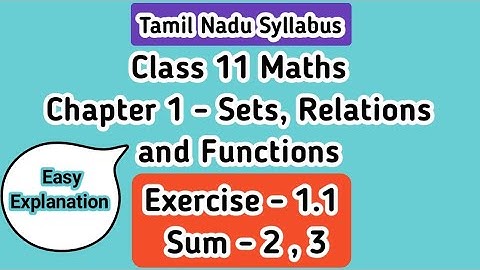 11th maths chapter 1 Exercise 1.1 Sum 2 , 3 Tamil | TN Class11 chapter 1 Sets, Relations & Functions