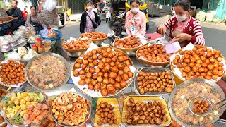 Morning Market Food, Fried Pig Leg Cake, & More - Cambodian Fresh Routine Food - Amazing Market Show