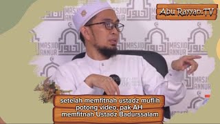 lagi-lagi dengan teori berputar, AH memfitnah ustadz abu yahya badrussalam