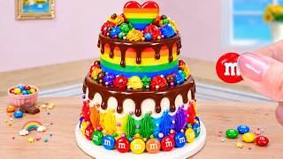 עוגת קשת קסומה עם M&M's