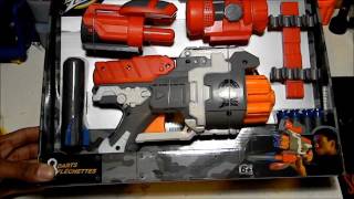 Air Zone 8 Darts Blaster Combo Pack Review
$20 at Toys R Us. Pretty good ranges from gun and rocket launcher.
http://www.nerfmodsreviews.com/2012/02/air-zone-8-darts-blaster-combo-pack.html
Like on Facebook:
http://www.facebook.com/pages/Nerf-Mods-Reviews/140657729309775 Air Zone 8 Darts Blaster Combo Pack Review