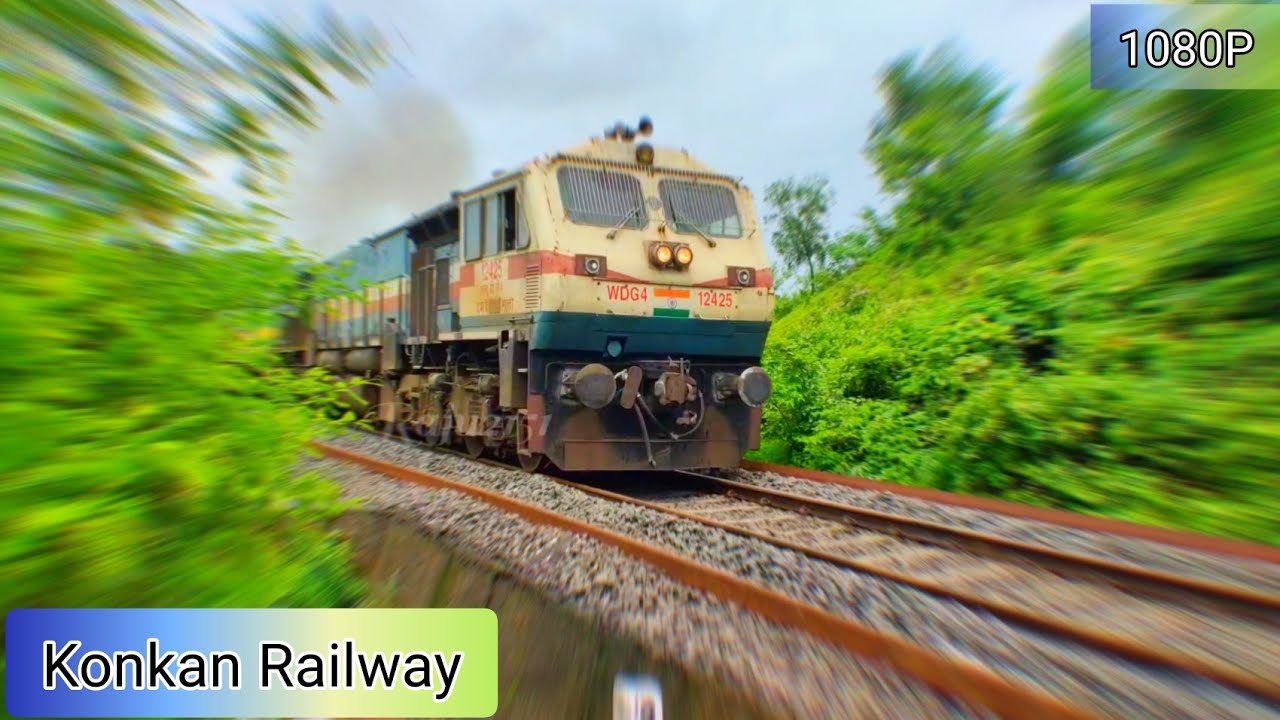 WDG4_12425 Freight Train Diesel Engine Konkan Railway YouTube