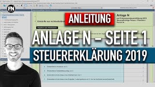 Anlage N Steuererklärung 2019 ausfüllen | Steuererklärung 2019 selber machen Elster Tutorial 2020