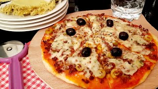 #بيتزا #وصفات #طبخ 
 أروع وأسهل بيتزا بدون فرن بعجين ناجح 100%
Pizza without oven