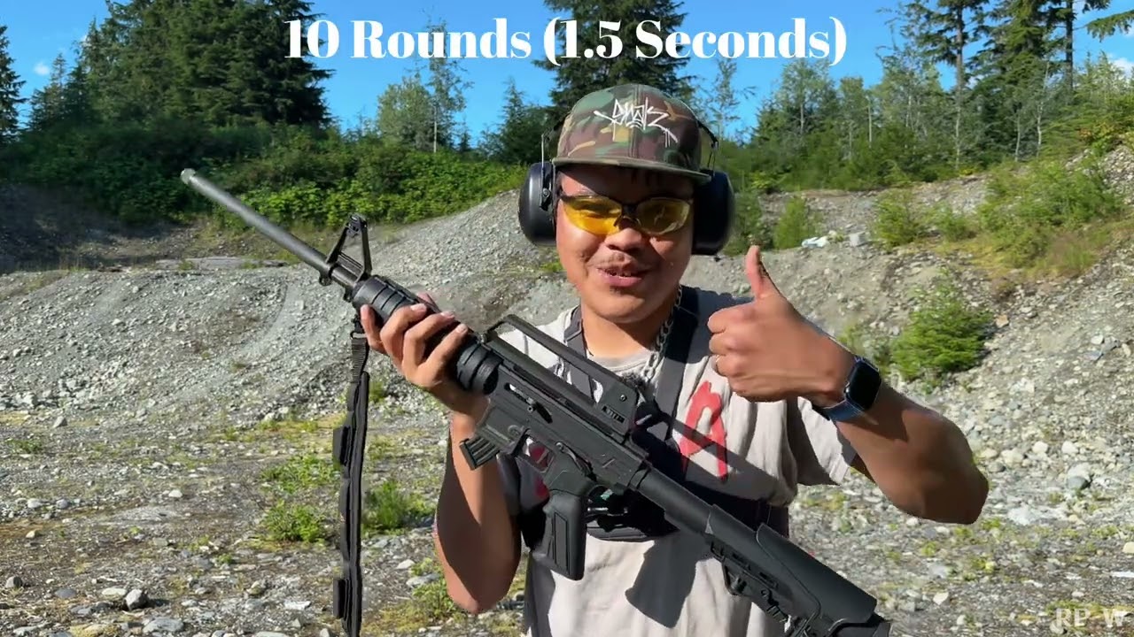 Unloading a 10 round magazine in 1.5 seconds - TM22 Feather Semi-Automatic Rifle
