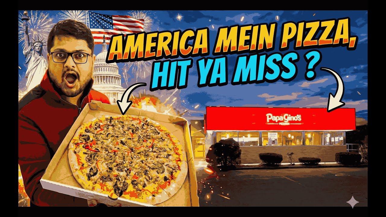 V08-  America Mein Pizza: HIT ya MISS? 🇺🇸🍕 Papa Gino's Honest Desi Review!