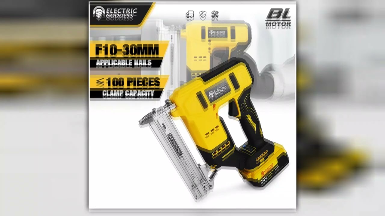 1030mm Brushless Electric Nail Gun Depth Adjustment Nailer Stapler F10F30 Furniture Staple Gun For