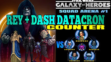 REY + DASH lvl 9 DATACRON COUNTER w/SEE SQUAD - SWGOH