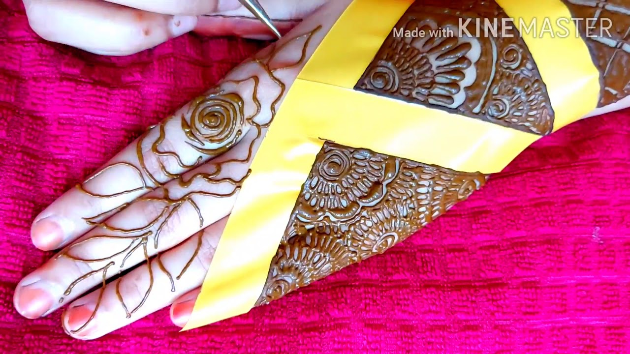 Bridal mehendicello tape trick henna art ️ for girls YouTube
