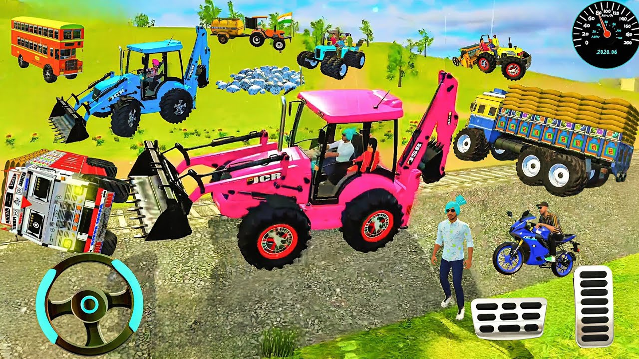 Indian vehicle 🚜 Gaming|MonsterTractor Jump Stunt💥Like Gta 5 jaisa🤯 | #india#gamingvideos#viralvideo