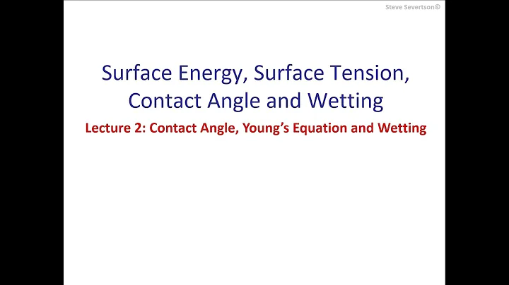 Lecture 13: Contact Angle, Young’s Equation and Wetting