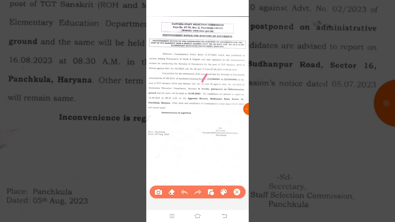 Hssc Tgt Sanskrit DV Postponed 