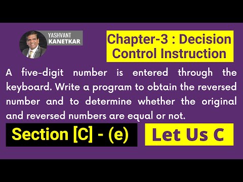 WAP in C to obtain the reversed of number || chapter 3 || Let Us C solution