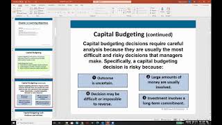 Managerial Accounting - Capital Budgeting- Ch. 11 Video 1