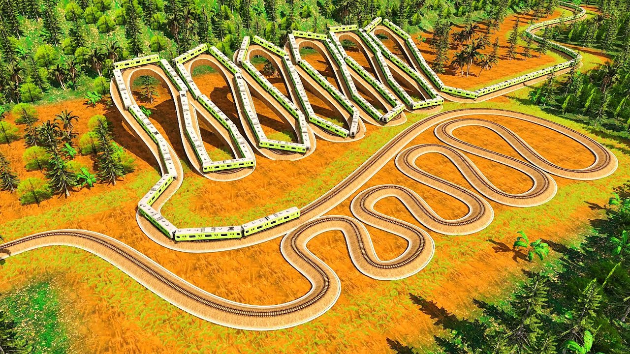 Extreme Train Tracks like Snake⚠️Dangerous Train Tracks with Many Bends & Tilted🚂Trainz Simulator 19