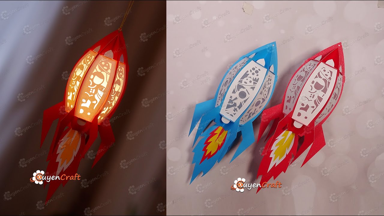 How To Make Rocket Lantern - Spaceship Lanterns Decorations SVG