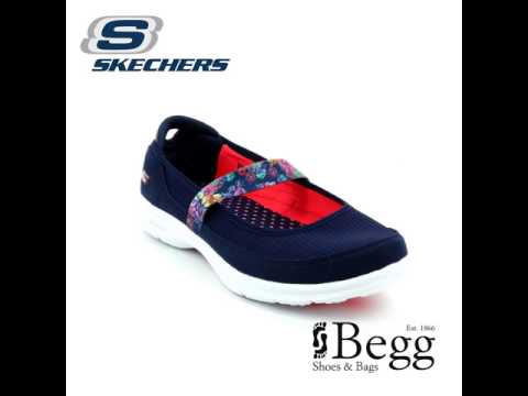 Skechers Go Step Bloom 14214 Navy coral combi trainers