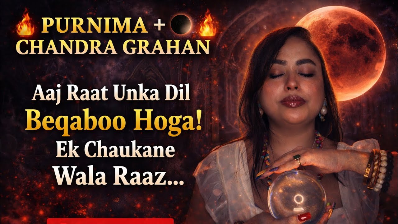““Purnima+Chandra Grahan 🔥🌑Aaj Raat Unka Dil Beqaboo Hoga… Par Ek Chaukane Wala Raaz!”|LIVE Tarot”