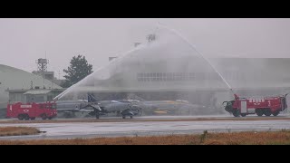 [4K] 百里基地 301SQ F-4Phantom 放水アーチ ラストフライト 青スペマ Water Cannon Hyakuri LAST FLIGHT JASDF 20201210 FINAL
