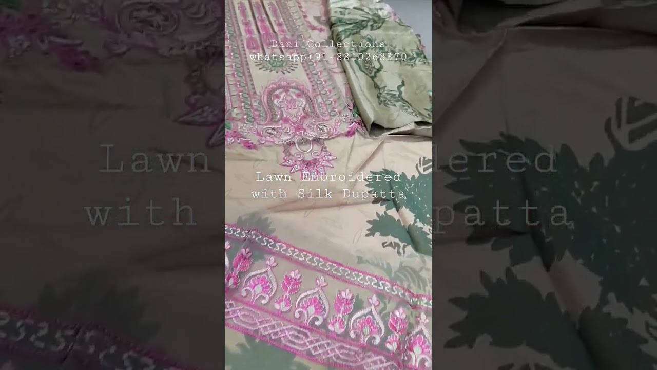 Dani Collections Lawn Embroidered Suits with Silk Dupatta 