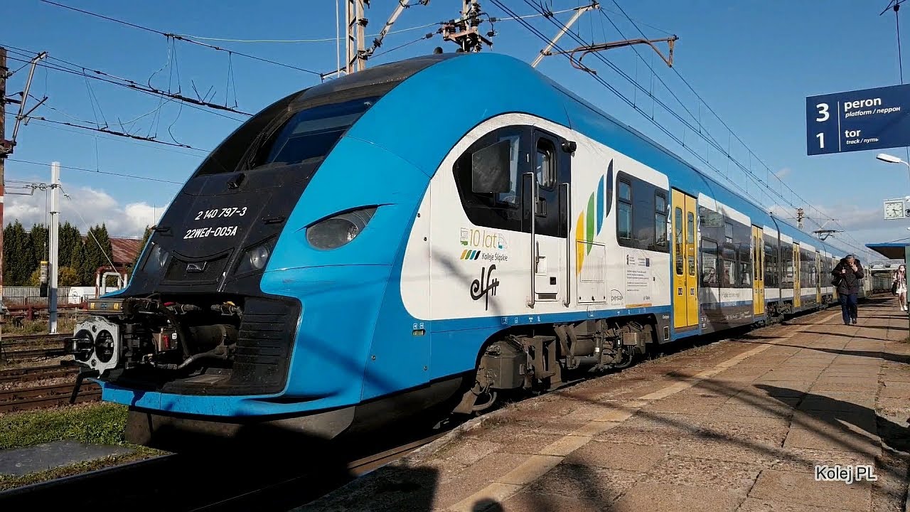 Czechowice-Dziedzice - Pociągi Kolei Śląskich | 21WEa, 22WEd, 27WEb, 34WEa, 36WEa, EN76, EN57AKŚ