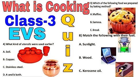 QUIZ (test yourself) / What is Cooking / Class 3 - EVS / Ncert mcq quiz questions answers