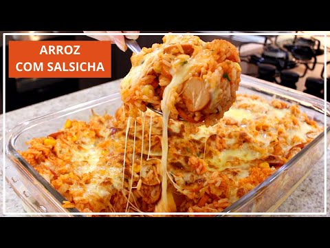 Vídeo: Caçarola De Arroz Com Salsichas