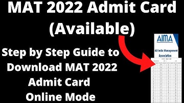 MAT 2022 Admit Card (Available) - How to Download Official MAT 2022 IBT Exam Admit Card Online Mode