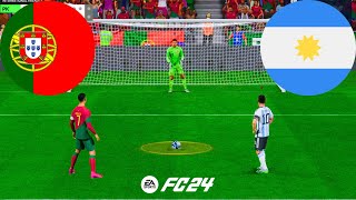 RONALDO VS MESSI ! PORTUGAL VS ARGENTINA ! FIFA 24 PENALTY SHOOTOUT ! WC 22