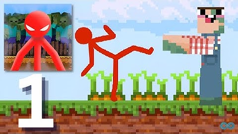 Red Stickman vs Monster School 2 - Gameplay Walkthrough Part 1   Stickman Vs Minecraft (iOS/Android)