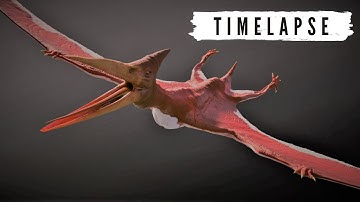 Pterodactyl in Blender (Modelling, Sculpting, texturing, Rigging) Timelapse.
