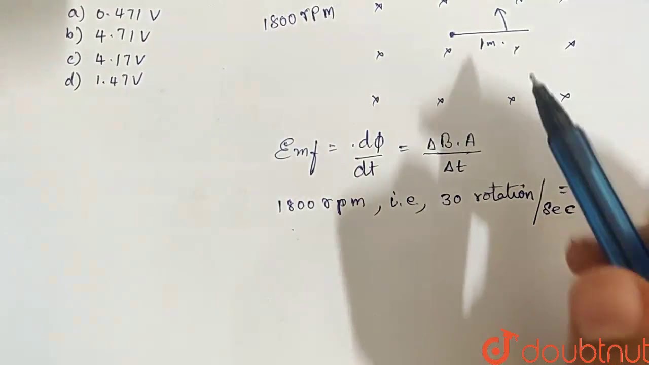 A metal rod of length 1m is rotated about one of its ends in a place at