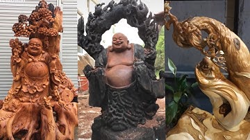 Điêu khắc gỗ đỉnh cao nghệ thuật | Wood art sculpture | Di lặc 3