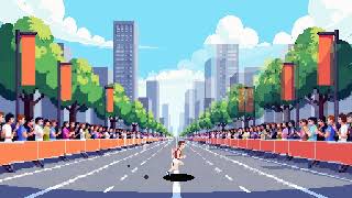 🏃 Pixel Art Marathon Race | Start to Finish Line Sprint