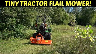 tiny flail mower field test! way better than a brush hog! 🚜