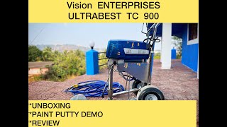 Vision Enterprises TC 900 Putty and Paint spray Machine [ UNBOXING, PAINT PUTTY DEMO and REVIEW ]