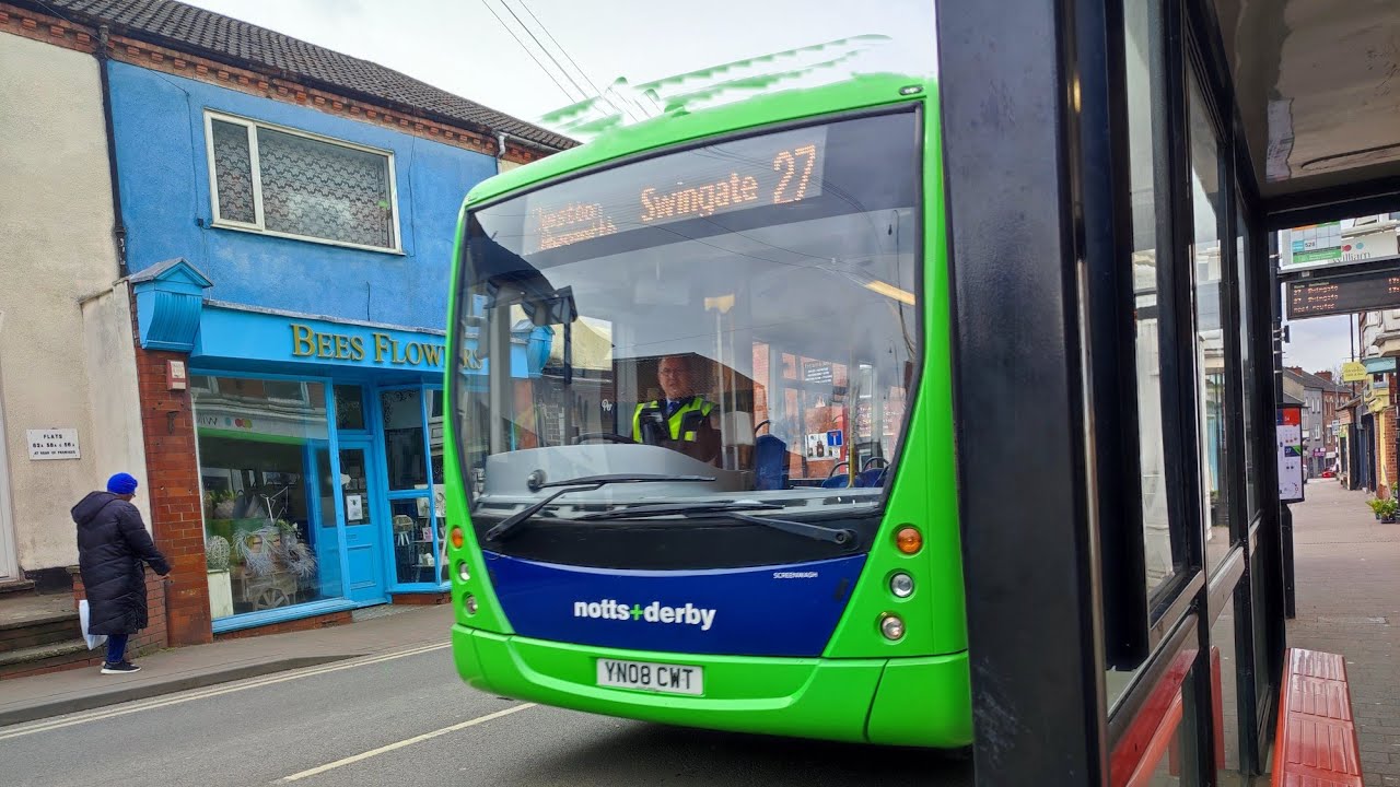 Notts and Derby 761 YN08 CWT Volvo B7RLE Plaxton Centro
