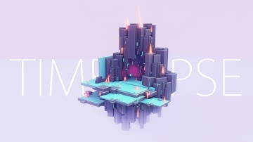 LOWPOLY Cube Worlds #2 | Tris vs Quads | Blender Speed Modeling | Game Art | 3d Environment Design