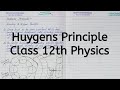 Huygens Principle, Unit 6, Optics, Class 12th Physics