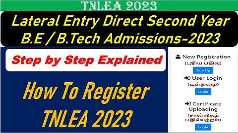 TNLEA 2023 | Lateral Entry B.E / B.Tech Admissions-2023 |How to Registration | Explained | Info Camp